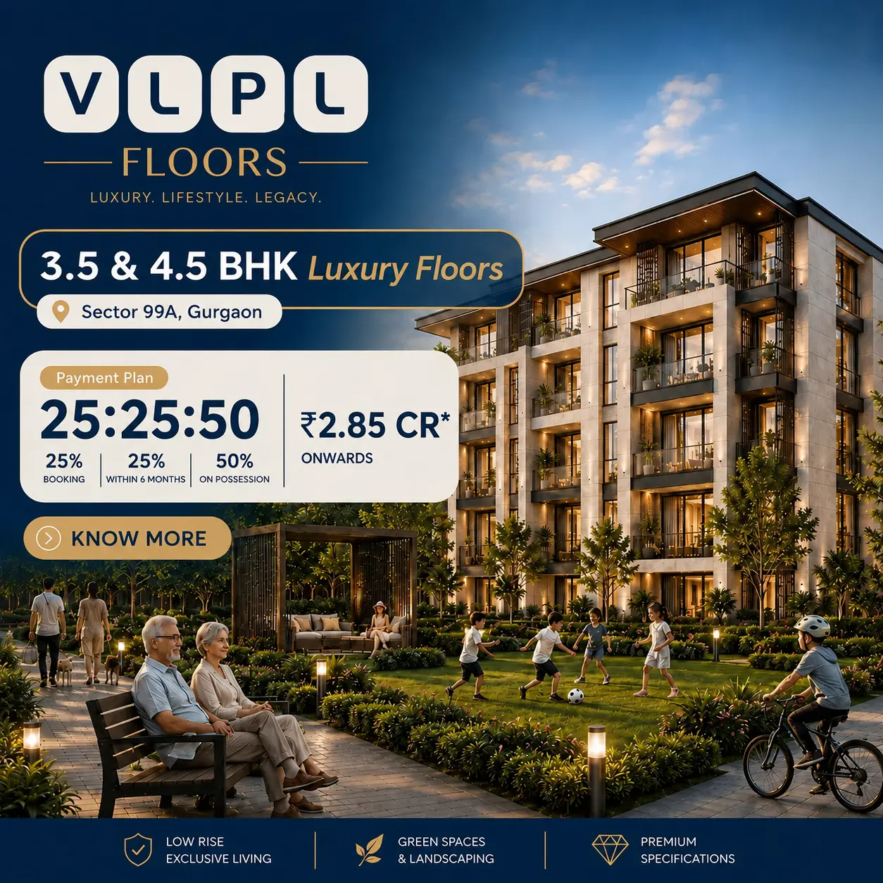 VLPL Floors Gurgaon premium low-rise residential floors in Sector 99A with modern architecture